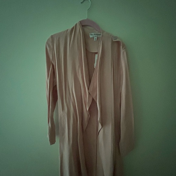 New Miss Selfridge Rose/Tan Lightweight Wrap Belted Coat - Picture 2 of 5